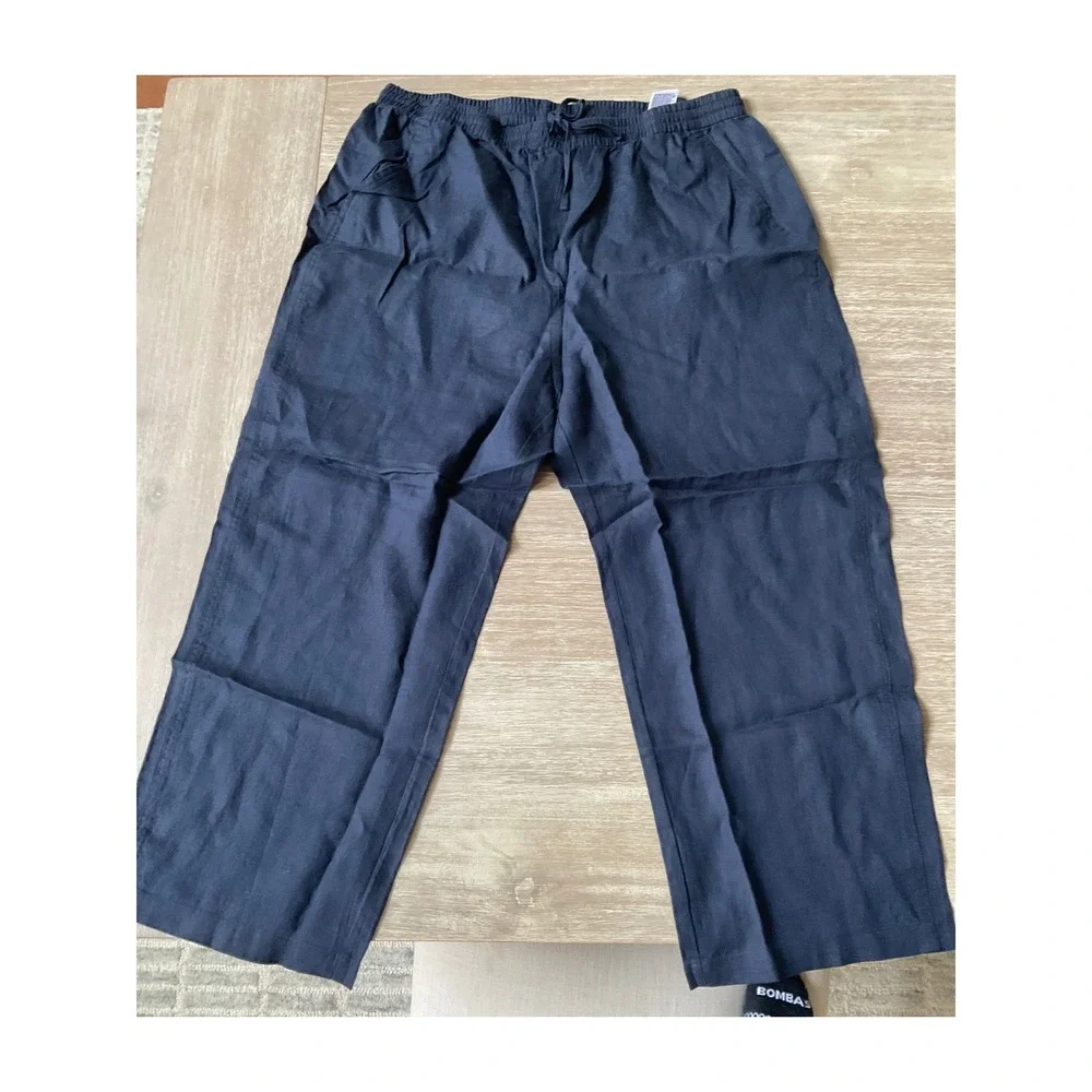 Banana Republic Linen Pants Navy Blue Size XL New With Tags